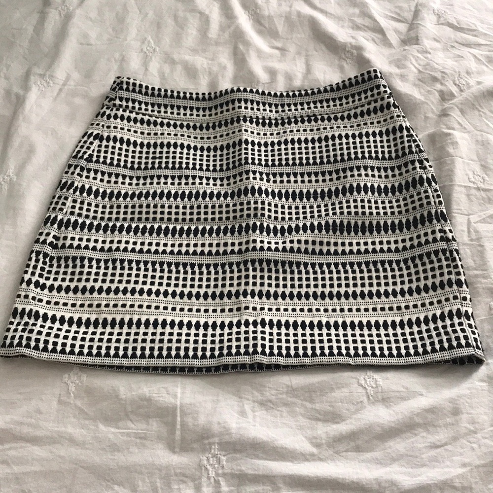 Loft Black and White Pencil Skirt